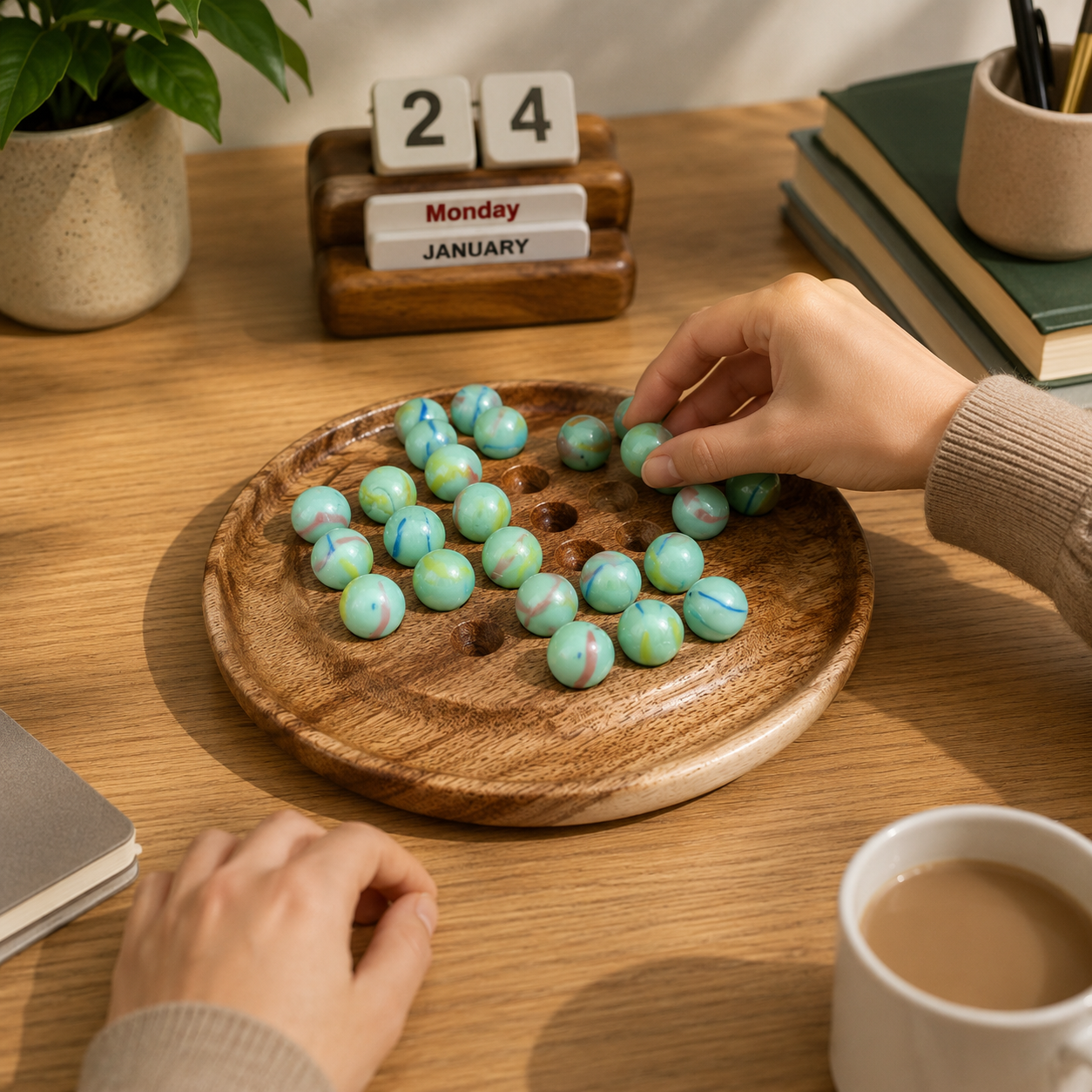 solitaire brain vita wooden board game