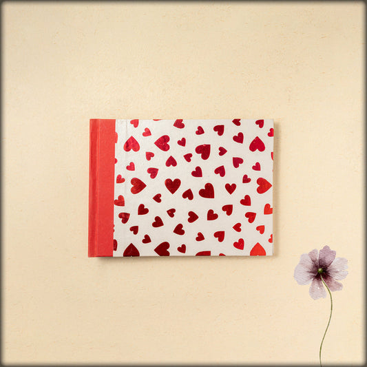 aura red heart print handcrafted file folder