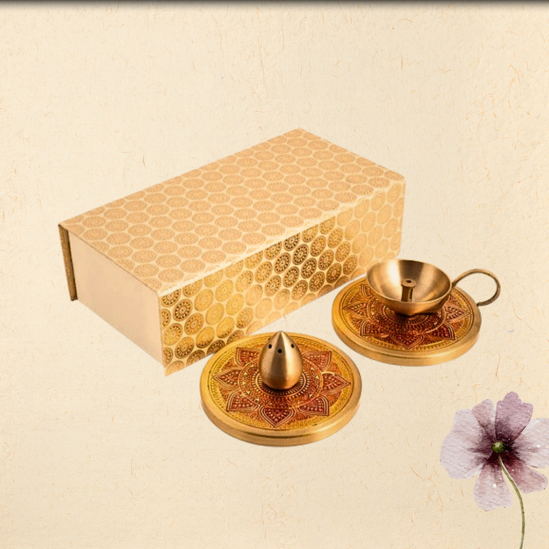 Gift Box : Puri Diya + Incense Holder