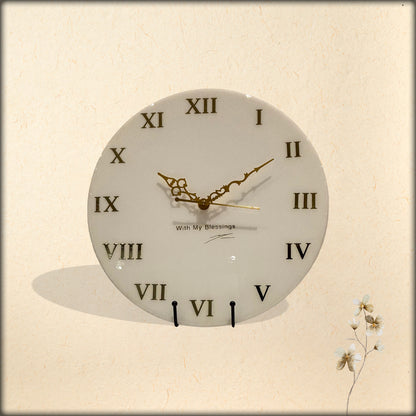 Resin Clock Plain White