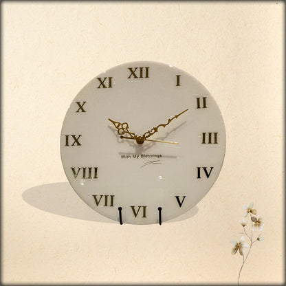 Resin Clock Plain White