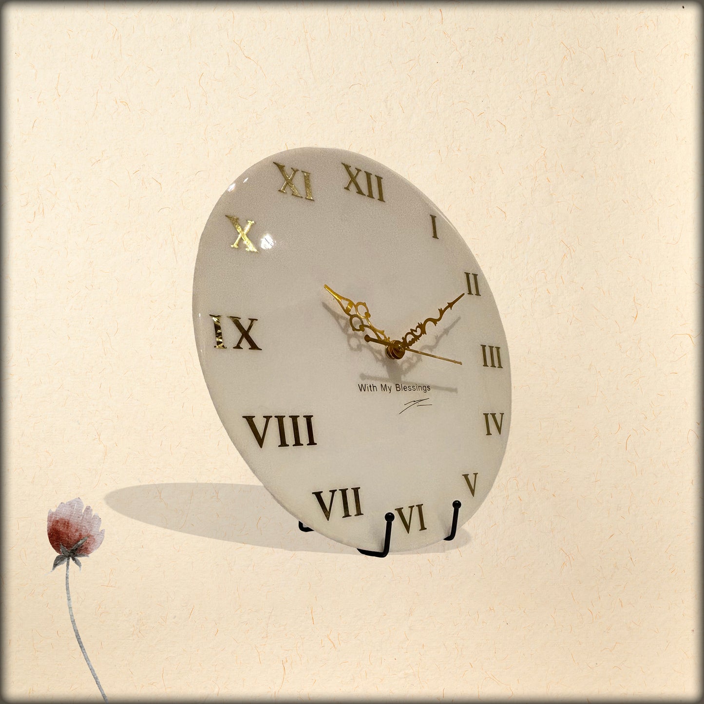 Resin Clock Plain White