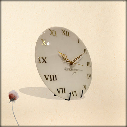 Resin Clock Plain White