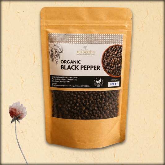 aura whole organic black pepper 100g | premium natural kali mirch