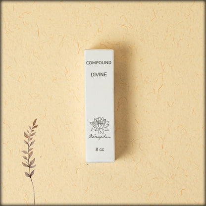 buy now Handmade Divine roll-on perfume oil, premium natural attar with a rich and soothing fragrance, perfect for daily wear and travel from sriaurobindo ashram available at aura experience store puducherry