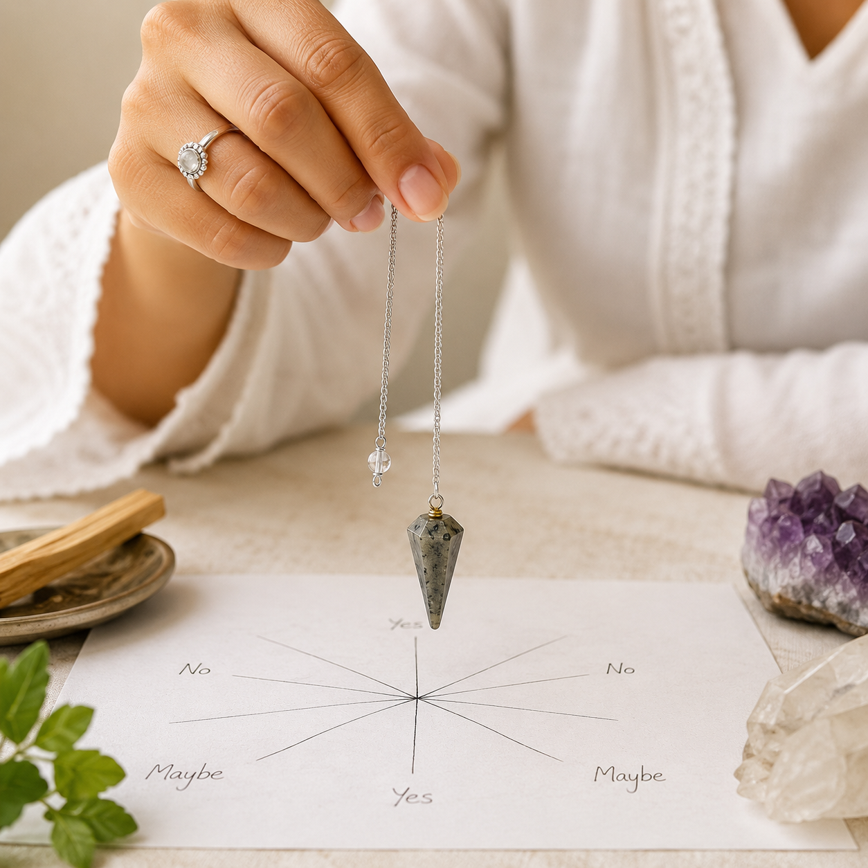 aura labradorite cone pendulum | natural stone for dowsing & reiki