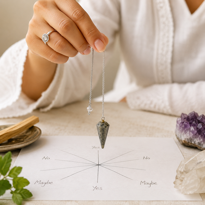aura labradorite cone pendulum | natural stone for dowsing & reiki