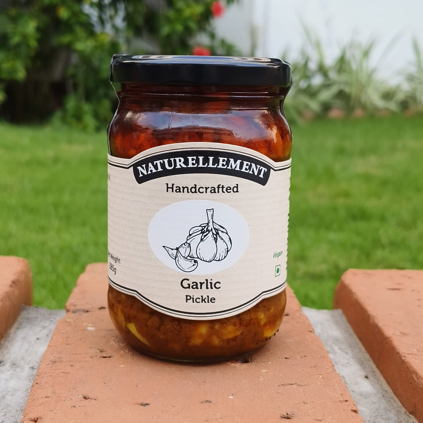 homemade delicious garlic pickle by naturellement from auroville