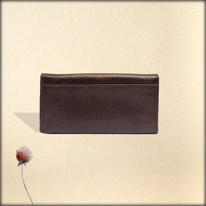 aura chocolate brown leather women's wallet