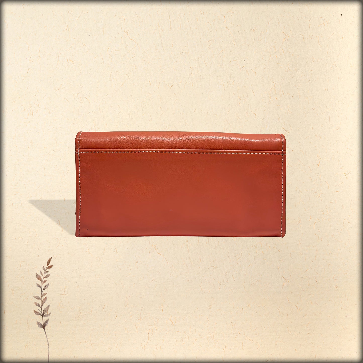 aura summer orange leather women's wallet
