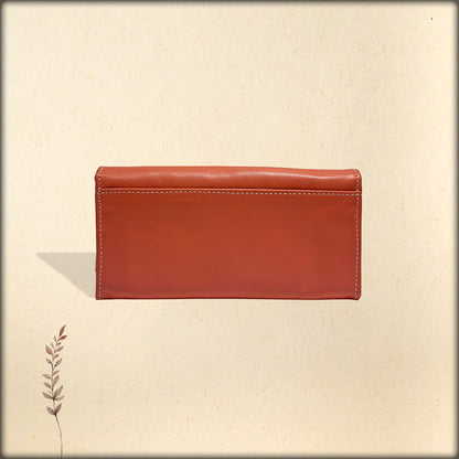 aura summer orange leather women's wallet