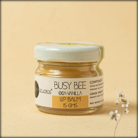 aura busy bee cocoa vanilla lip balm