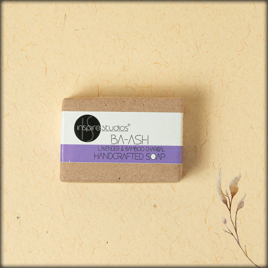 inspire studios ba-ash lavender and bamboo charcoal handcrafted soap