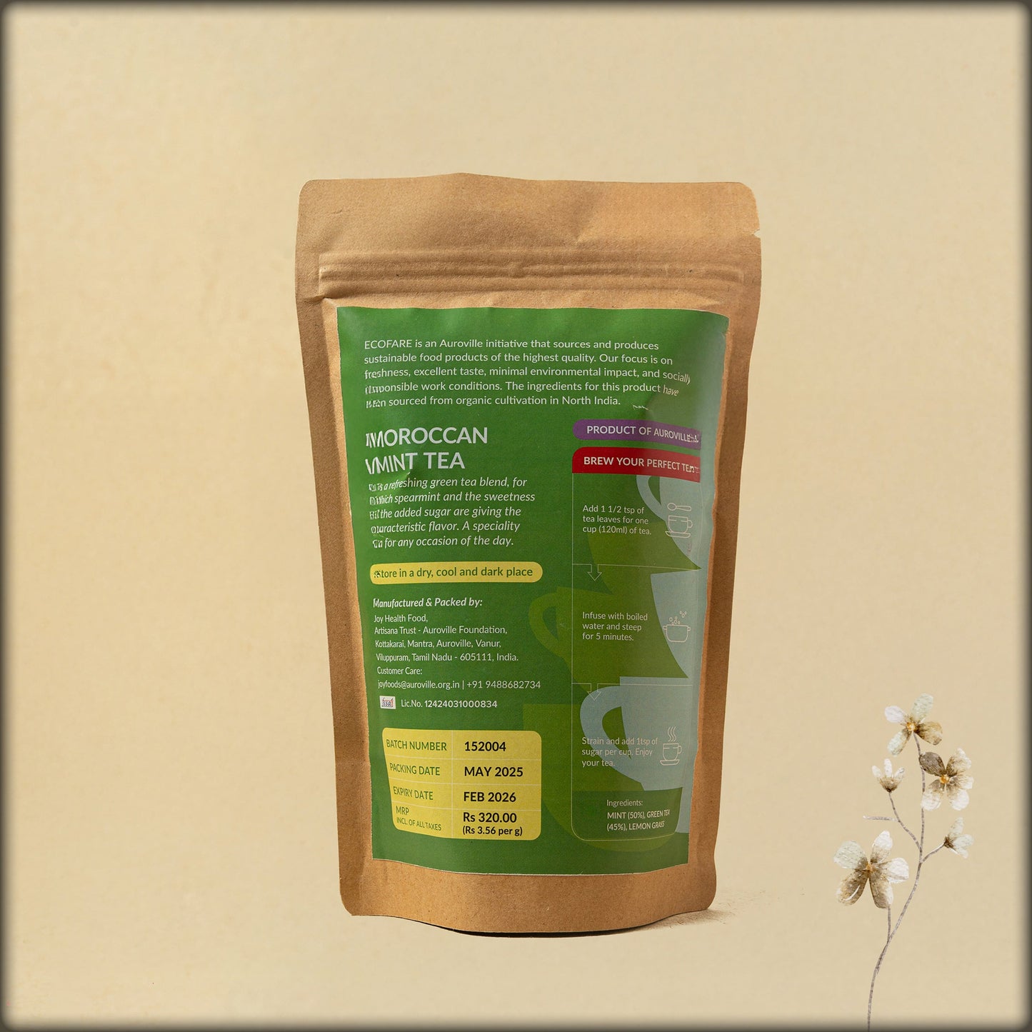 ecofare moroccan mint tea green tea blend loose leaf tea