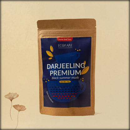 ecofare darjeeling premium black summer musk loose leaf tea