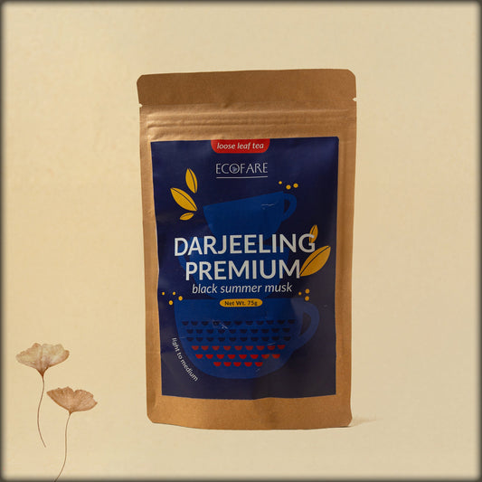 ecofare darjeeling premium black summer musk loose leaf tea