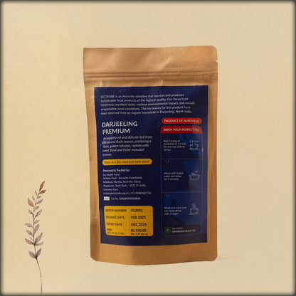 ecofare darjeeling premium black summer musk loose leaf tea