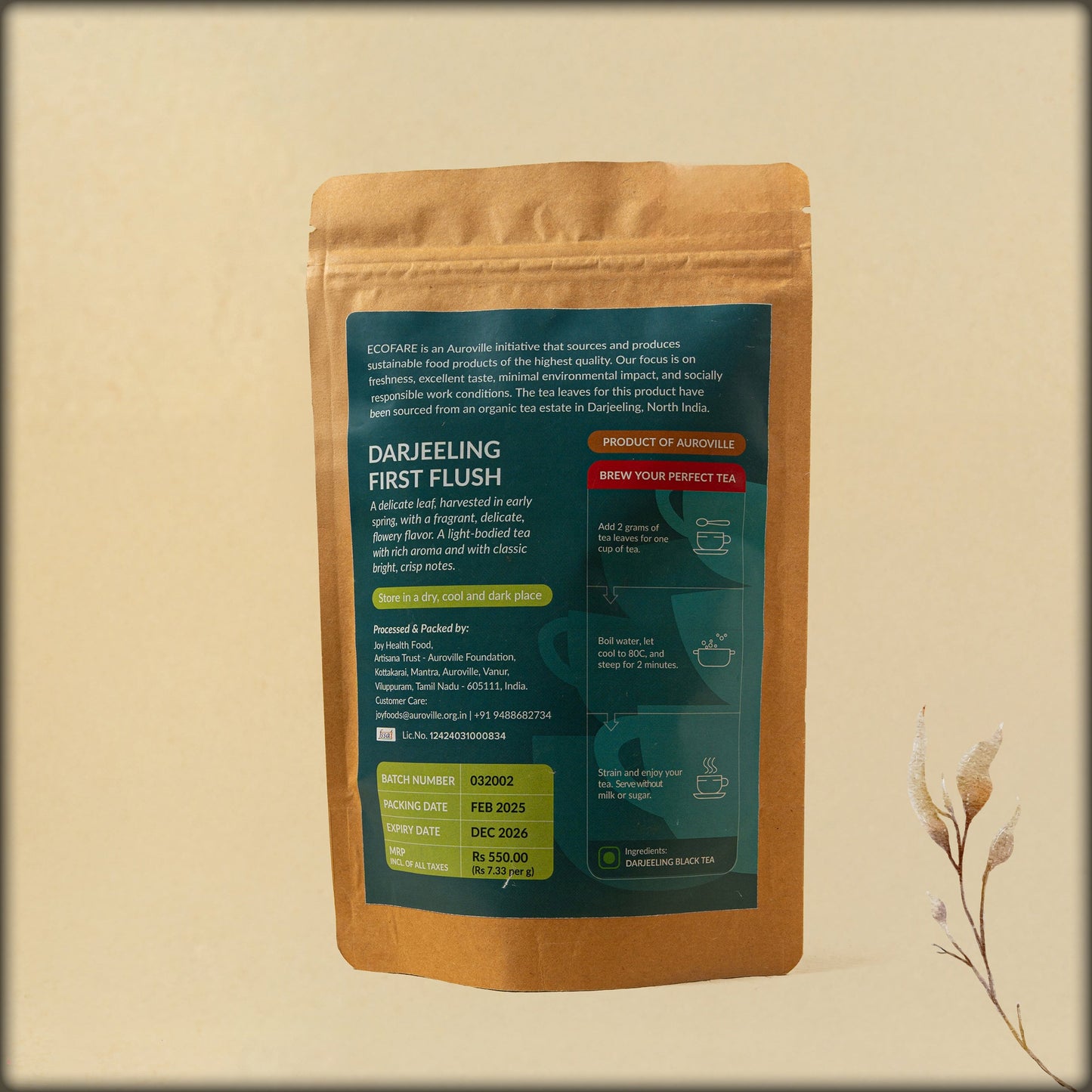 ecofare darjeeling first flush tippy spring blossom loose leaf tea