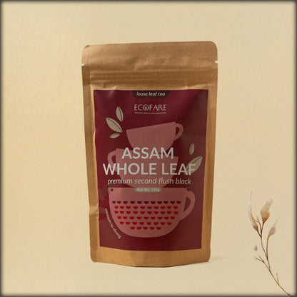 ecofare assam whole leaf premium second flush black loose leaf tea