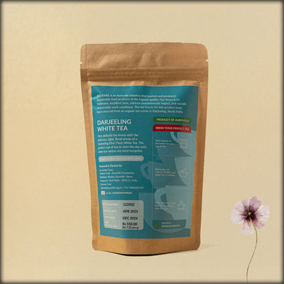 ecofare darjeeling white tea first flush floral tips loose leaf tea