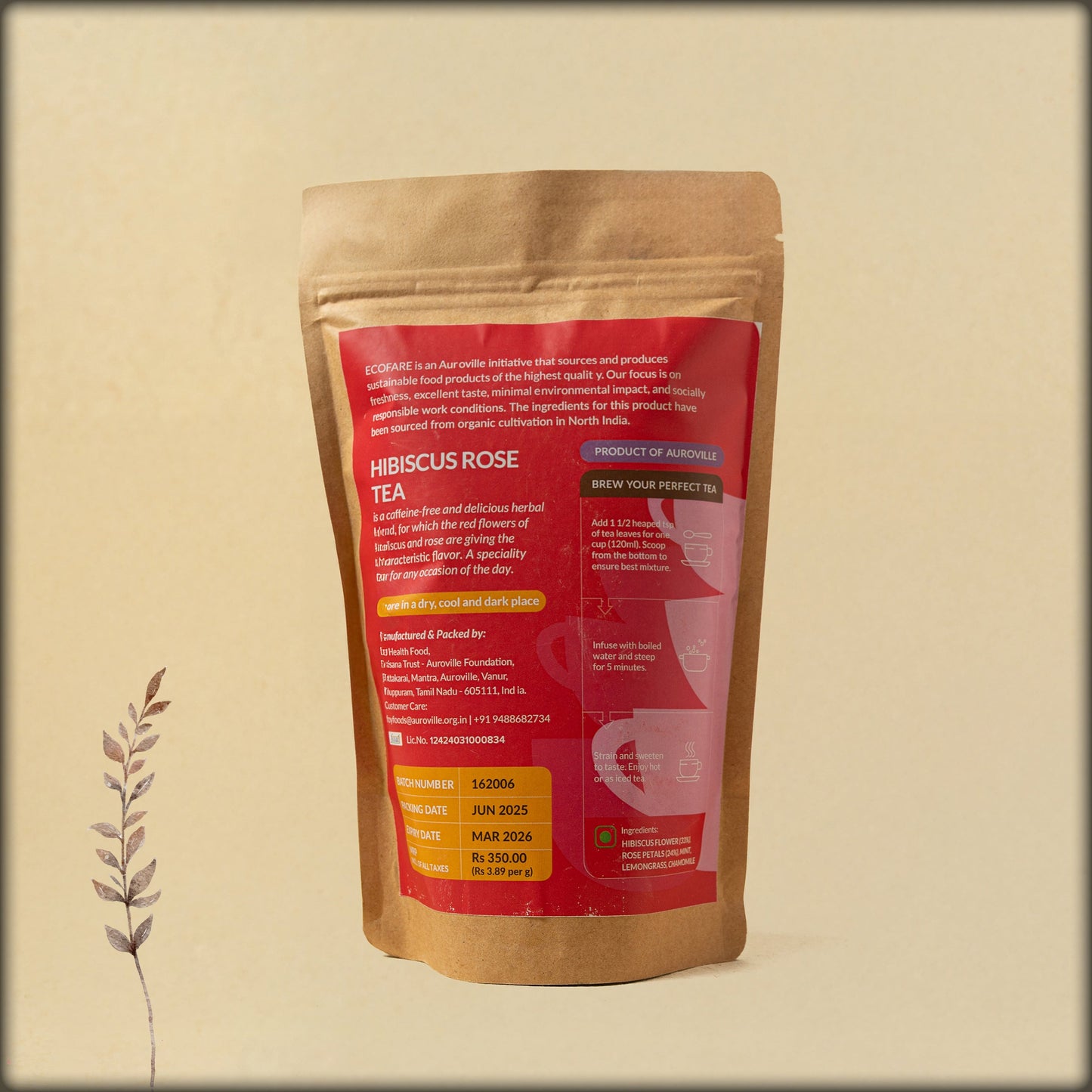 ecofare hibiscus rose tea loose leaf tea