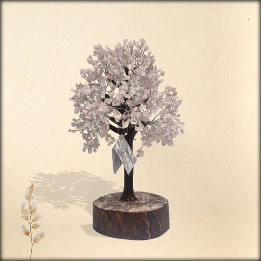 pink quartz crystal tree - large