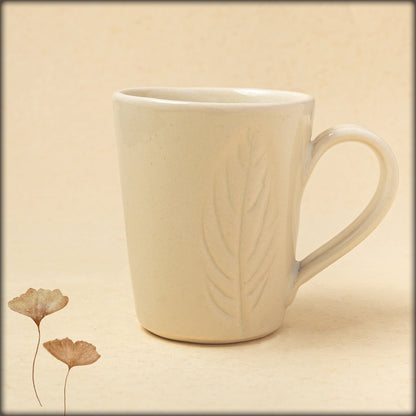 aura ivory leaf design tall mug