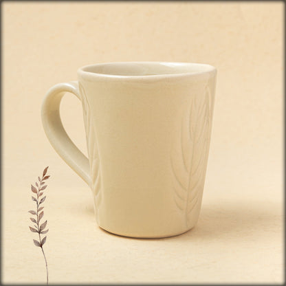 aura ivory leaf design tall mug