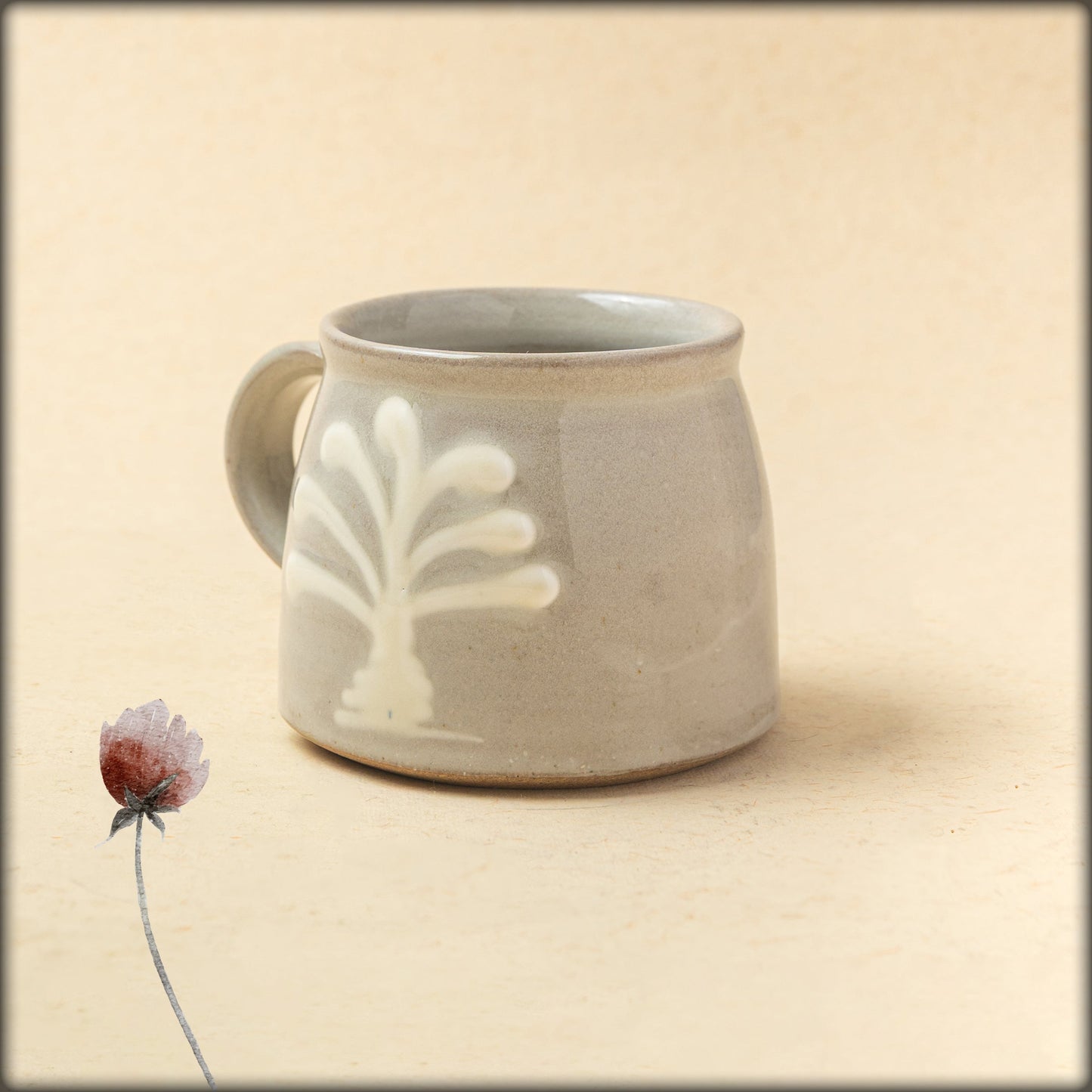 aura light grey tea mug