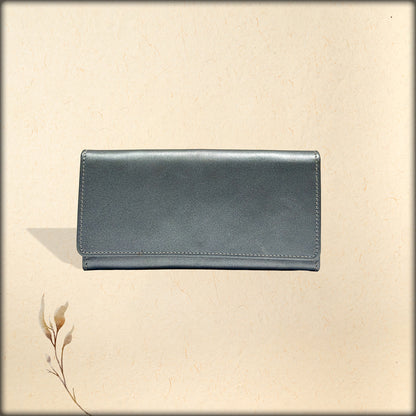 aura gunmetal grey leather women’s wallet