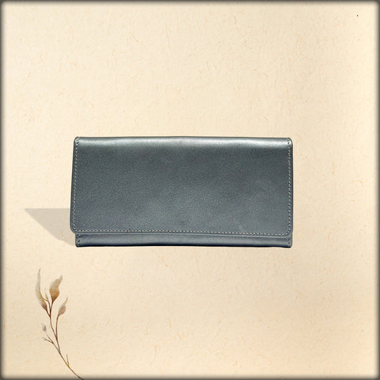 aura gunmetal grey leather women’s wallet