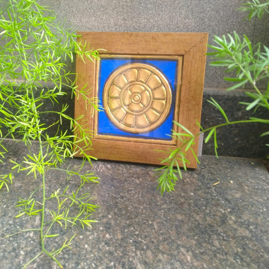 the-mother's-symbol-blue-tanjore-painting-with-wall-mounted-wooden-framed-by-aura-store-pondicherry