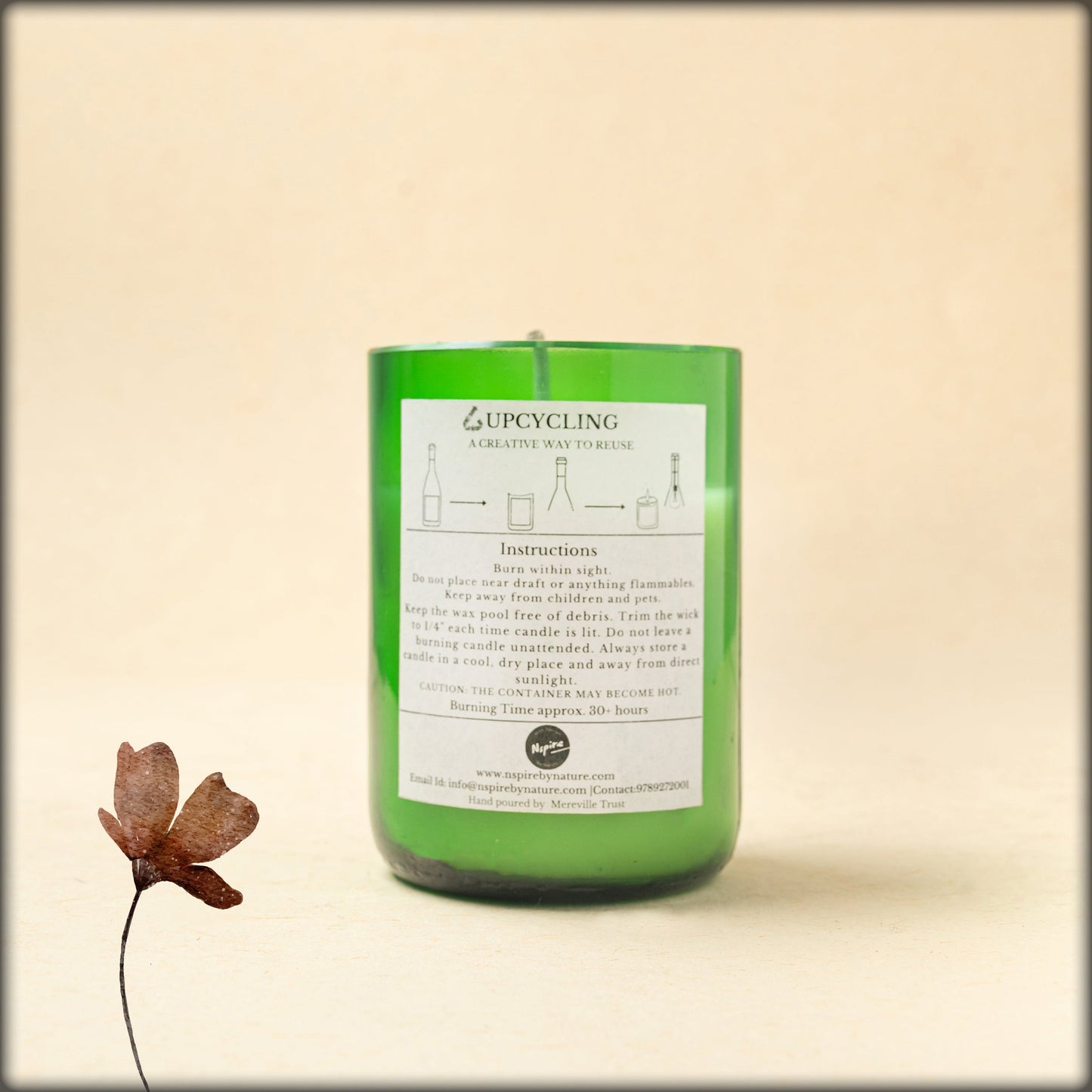 nspire cinnamon & orange pure soy wax candle