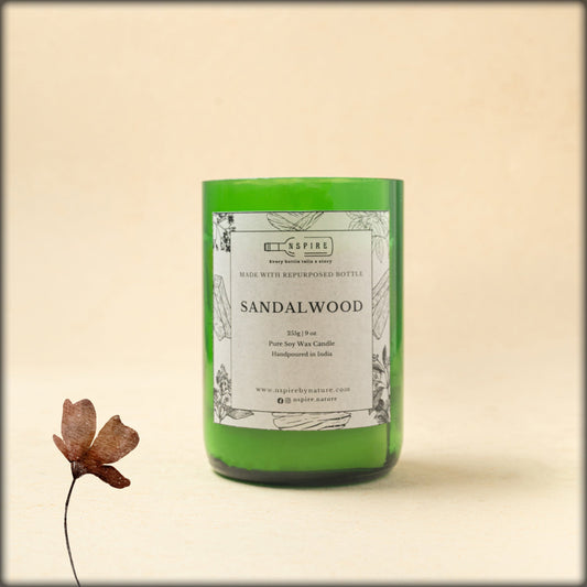 nspire sandalwood pure soy wax candle
