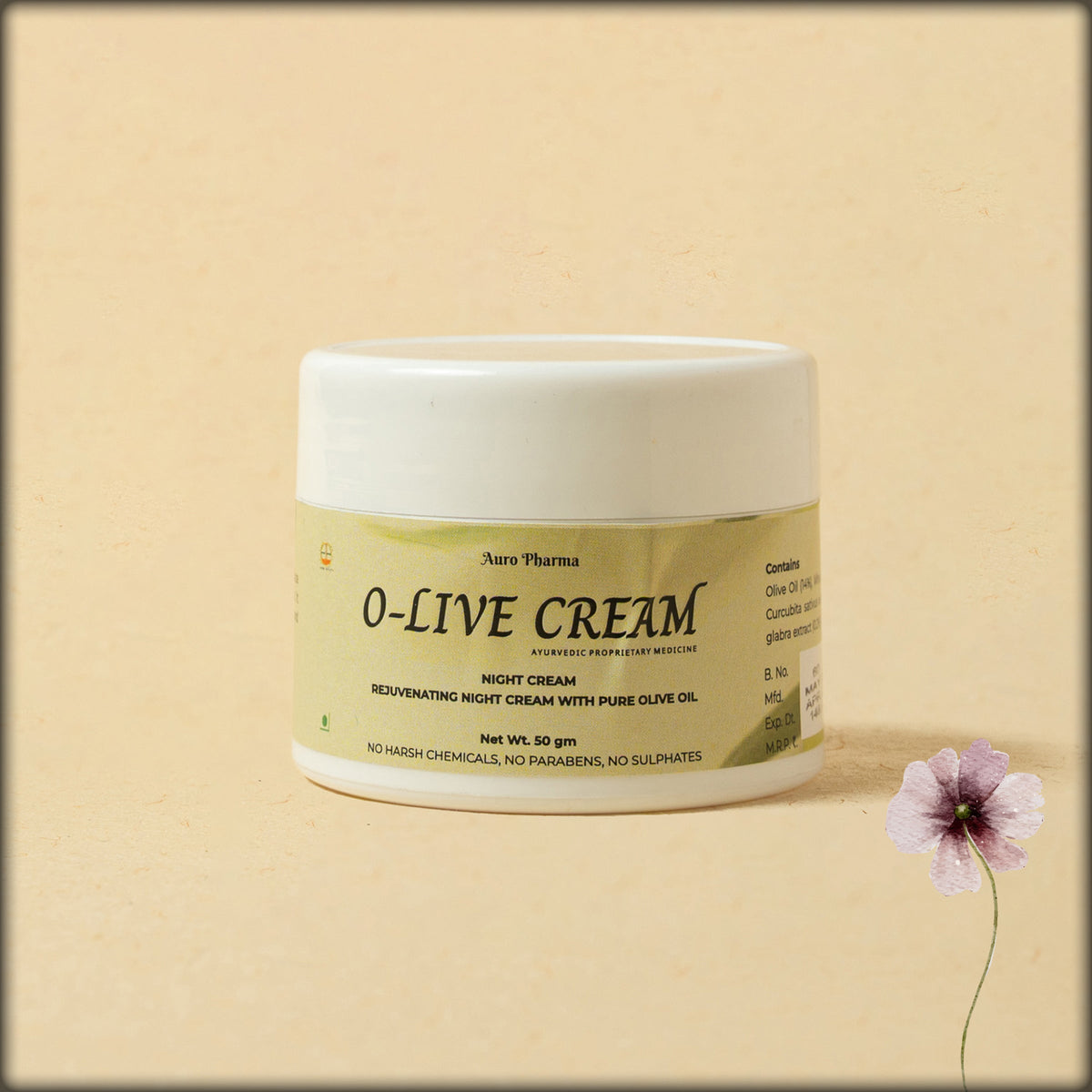 O-LIVE CREAM Ayurvedic Rejuvenating Night Cream 50 g at aura experience store puducherry