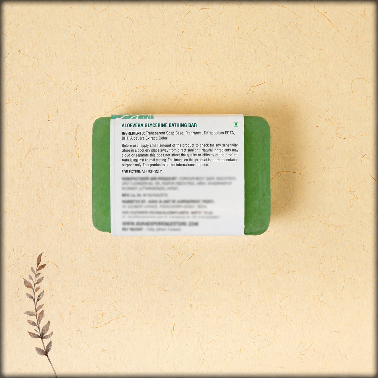 Online shopping: handcrafted aloe vera glycerin skincare soap at Aura Store Pondicherry