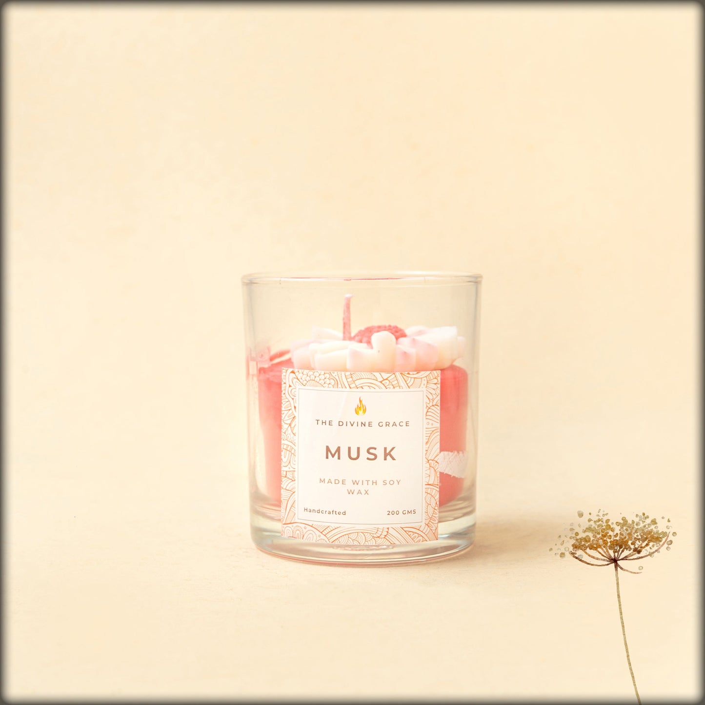 the divine grace musk pure soy wax candle