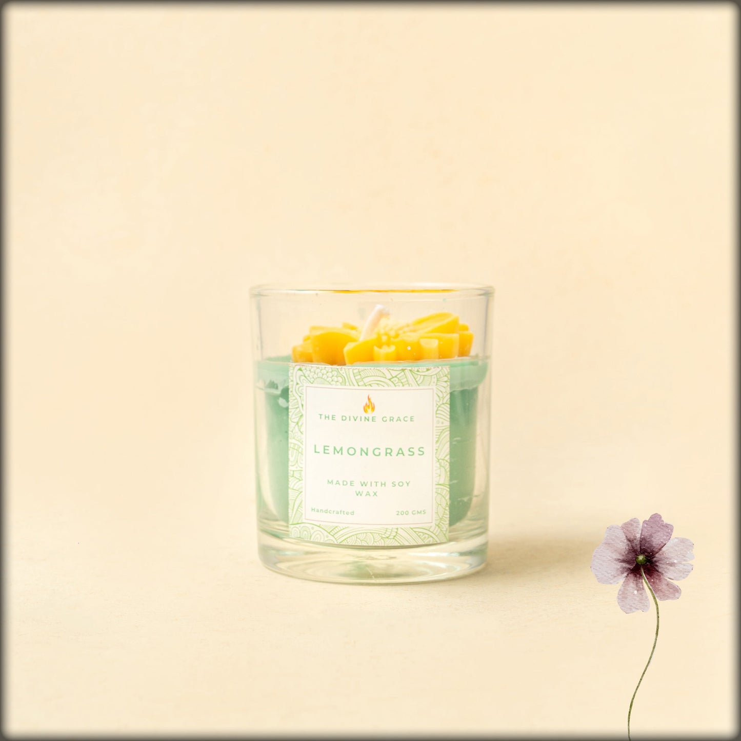 the divine grace lemongrass pure soy wax candle