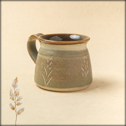 aura rustic olive green mug