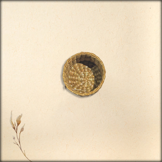 aura water hyacinth round basket - small