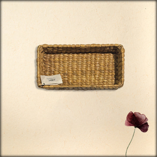 aura rectangular water hyacinth storage basket