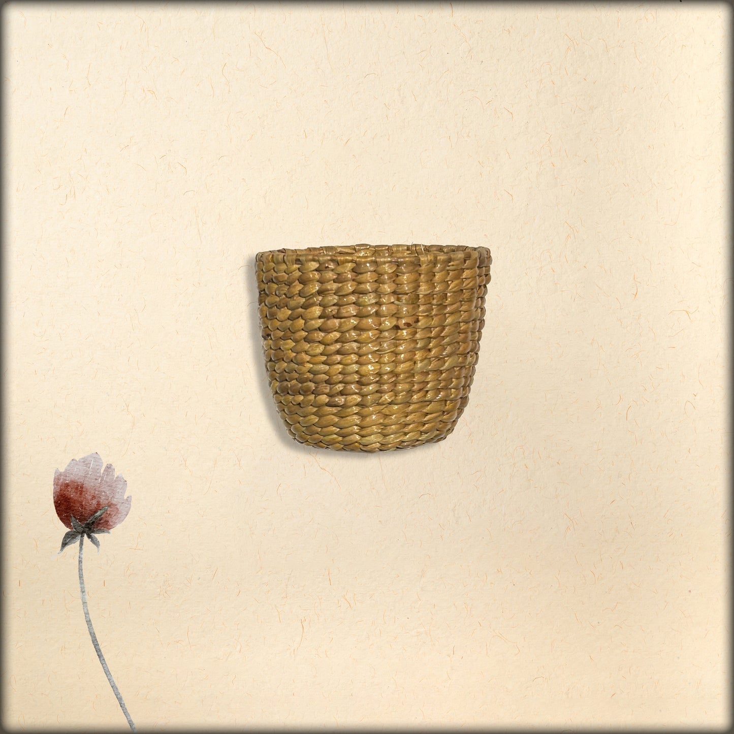 aura handwoven round water hyacinth basket