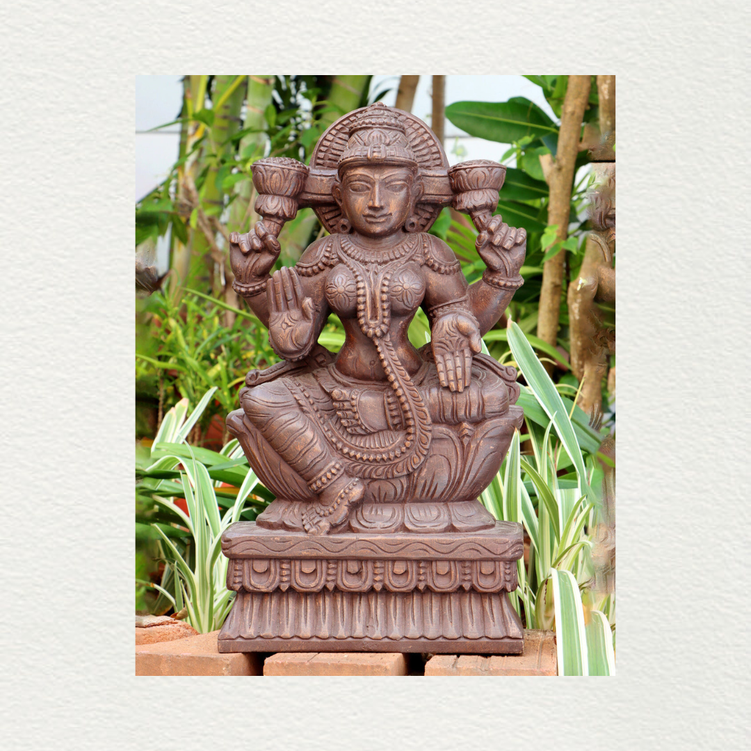 Sri lakshmi Wooden Statue