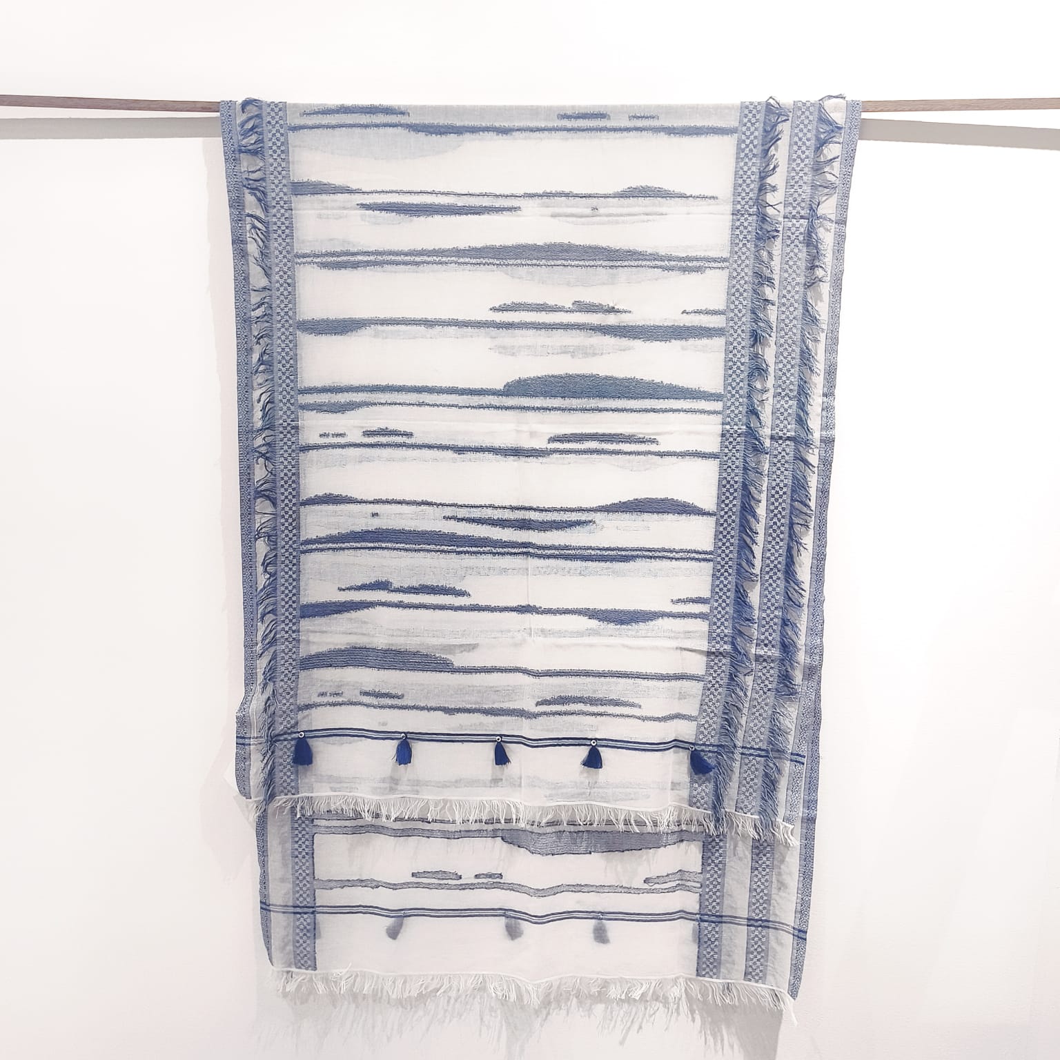 beautiful-cotton-handwoven-skin-friendly-blue-stripe-in-aura-store-pondicherry