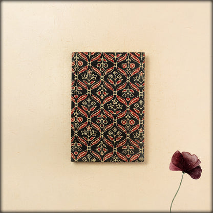 aura hand-blocked floral ajrakh fabric handmade journal