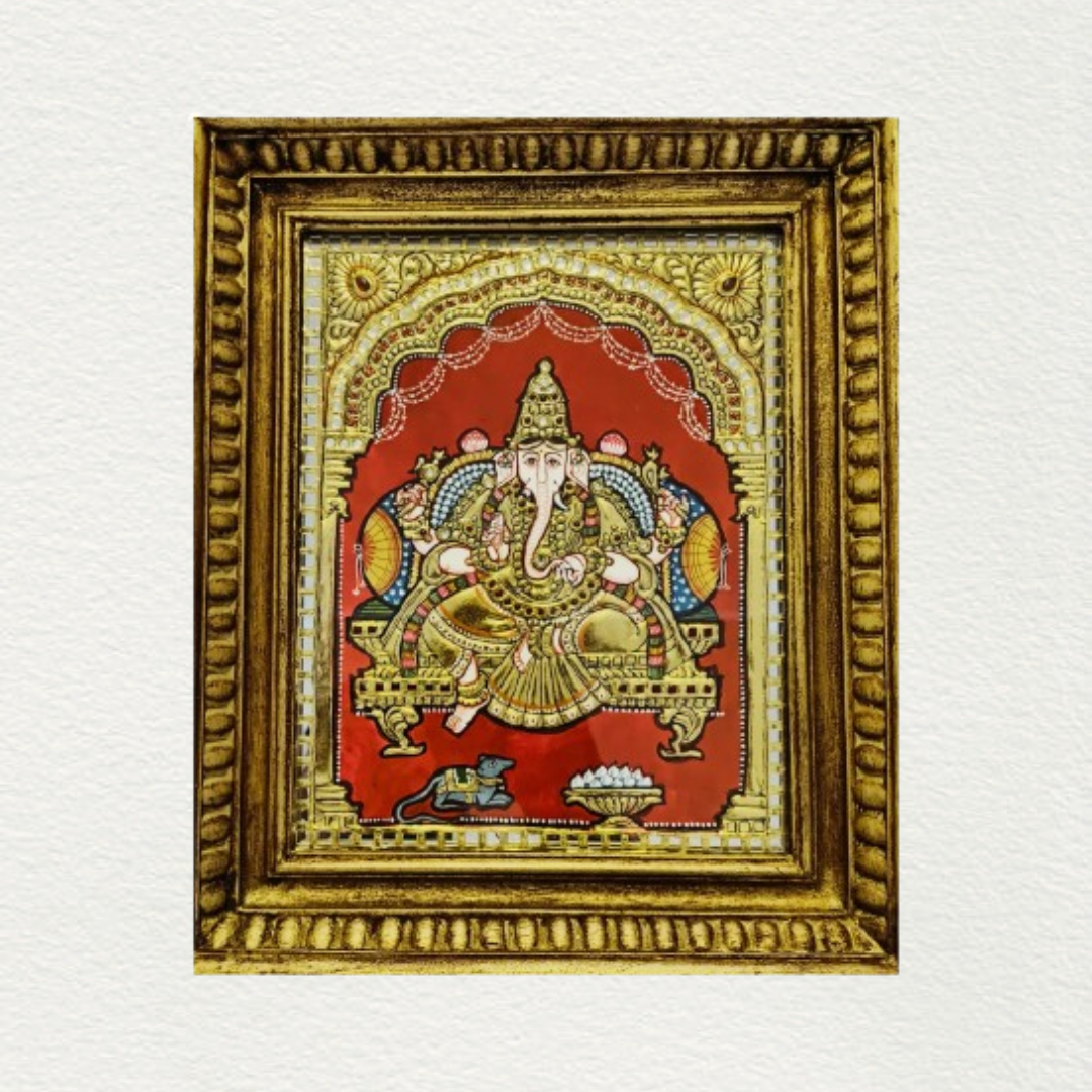 Tamil Tanjore Art Ganesha