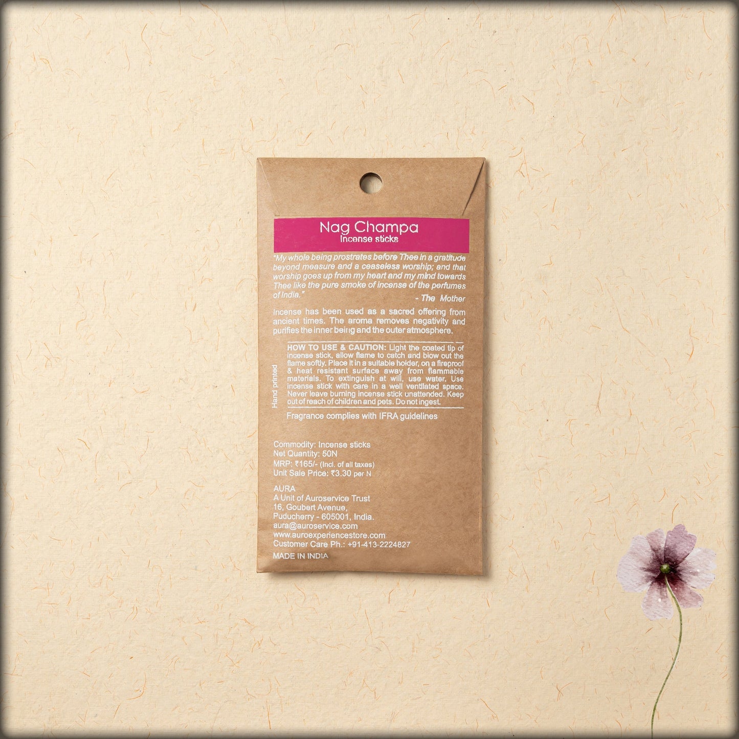 Traditional Indian Nag Champa incense sticks with soothing scent
