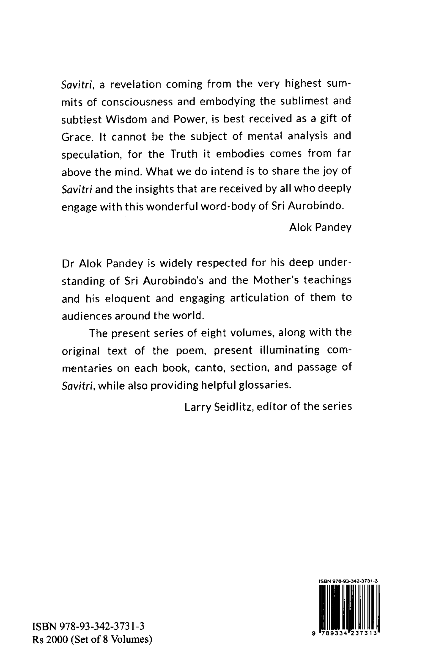 Reading Savitri With Alok Pandey - Set of 8 Volumes