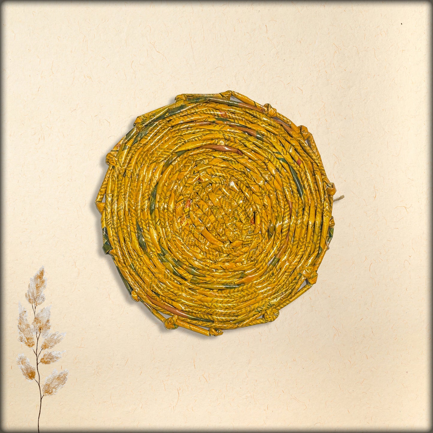aura round pot trivet - yellow