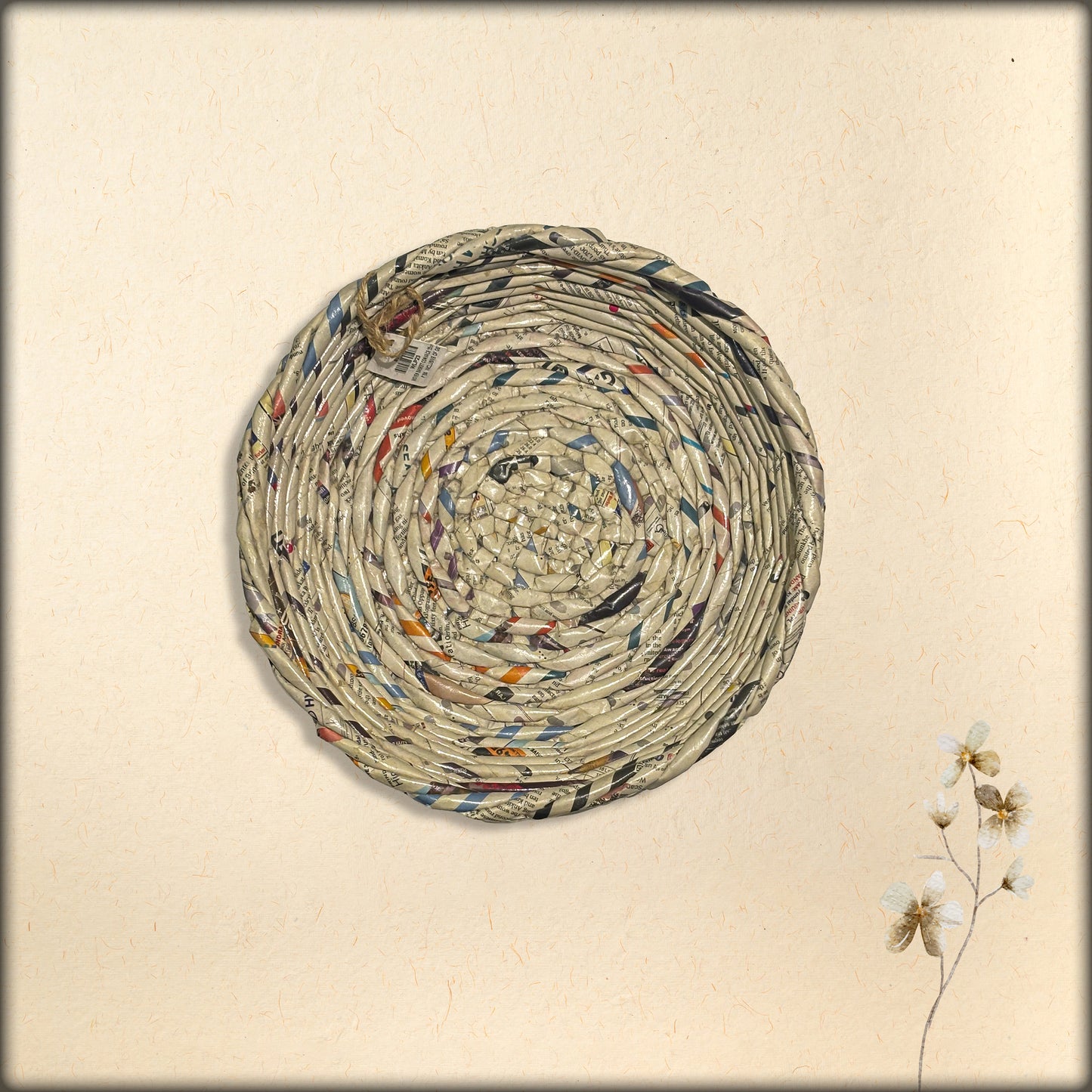 aura recycled cylindrical basket - olive